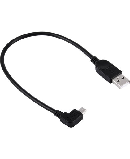 90 Degree Angle Left Mini USB to USB Data / Charging Kabel, Length: 28cm