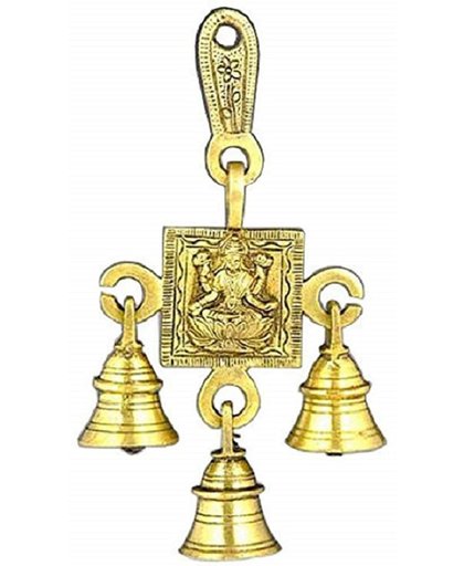 Lakshmi Solid Brass Wall Hanging Chime with Three Bells