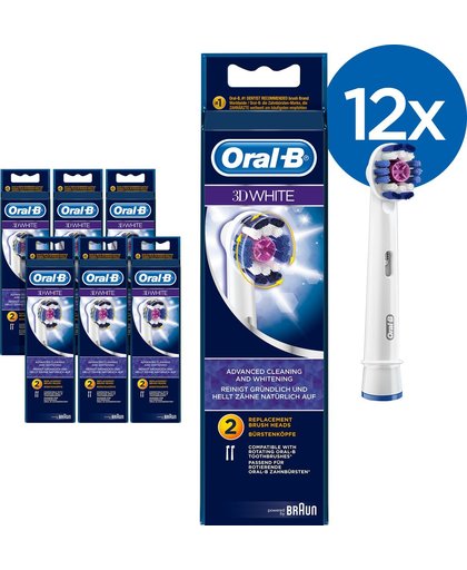 Oral B Opzetborstels Eb 18-2 3d White Voordeelverpakking - 12 Stuks