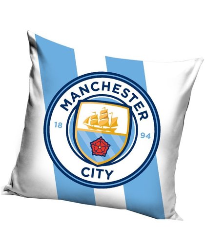 Manchester City Kussen Logo Lichtblauw/wit 40 X 40 Cm