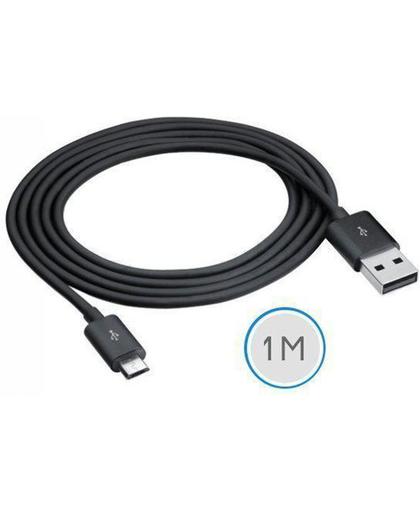 1 meter Micro USB 2.0 oplaad en data kabel voor Nokia E6 - zwart