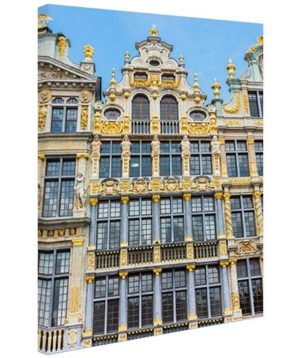 Decoratieve huizen Brussel Canvas 60x80 cm - Foto print op Canvas schilderij (Wanddecoratie)