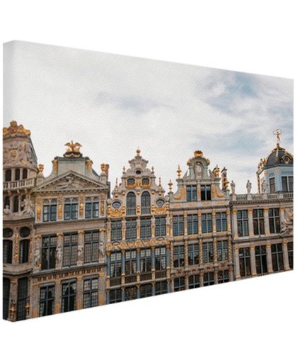 Kenmerkende huizen Brussel Canvas 80x60 cm - Foto print op Canvas schilderij (Wanddecoratie)