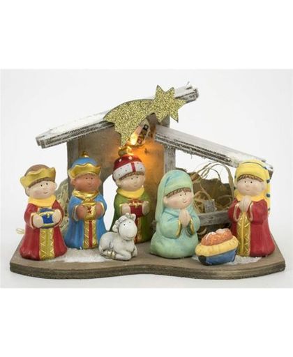 Kerststal kinderen inkl. figuren en verlichting (7715)