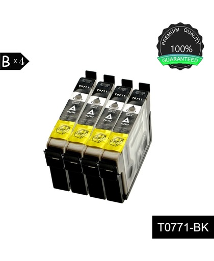 4 Epson Compatibele Inktcartridges T0711 T0891 voor Epson BX3450, CX4300, D120, D120 Network Edition, D5050 - Zwart