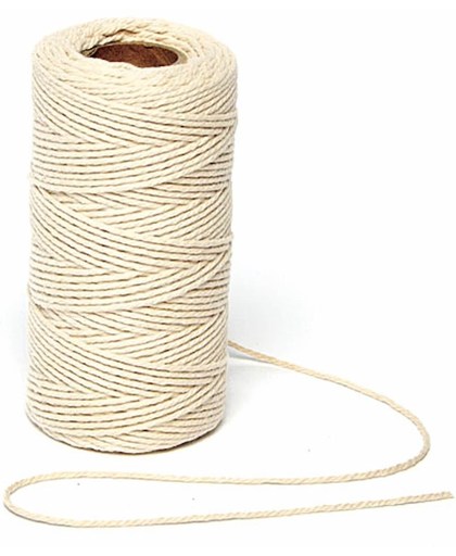 Echte natuurlijke katoendraad - materialen voor kinderen en volwassen om te decoraties sieraden en knutselwerkjes maken (2mmx100m)