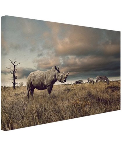 FotoCadeau.nl - Afrikaanse dieren op de savanne Canvas 120x80 cm - Foto print op Canvas schilderij (Wanddecoratie)