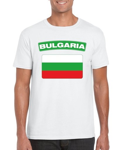 Bulgarije t-shirt met Bulgaarse vlag wit heren 2XL