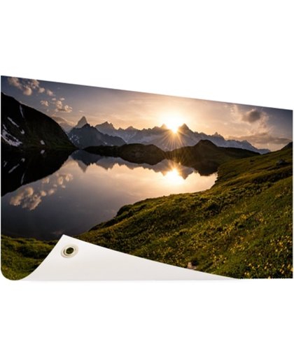 FotoCadeau.nl - De Zwitserse Alpen bij zonsondergang Tuinposter 60x40 cm - Foto op Tuinposter (tuin decoratie)