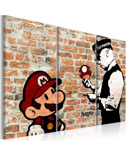 Schilderij - Gevangen Mario - Banksy