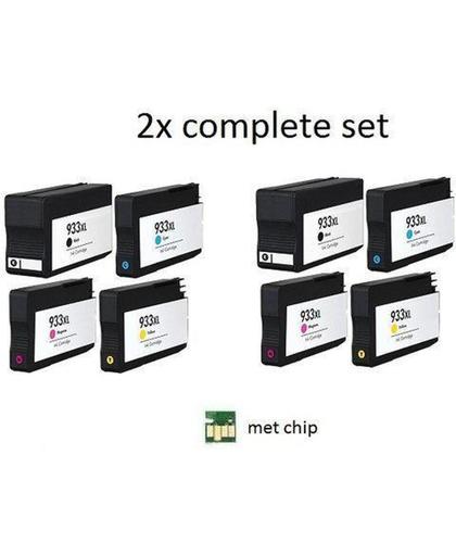 Merkloos – Inktcartridge / Alternatief voor de HP 932XL & HP 933XL BK/C/M/Y 2x complete set inktmedia huismerk Cartridge