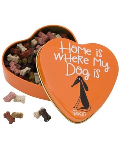 Home is where my dog is - hondensnack - cadeautje - hartje
