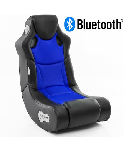 24Designs Racer - Racestoel Gamestoel - Bluetooth & Speakers - Zwart / Blauw