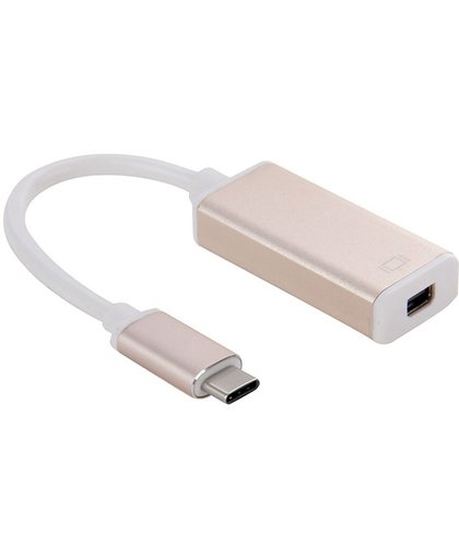 USB 3.1 Type-C to Mini Display Adapter Kabel voor MacBook 12 inch, Chromebook Pixel 2015, Nokia N1 Tablet PC, Length: About 10cm(Gold)