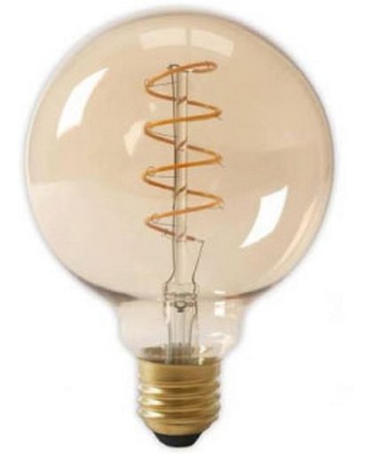LED E27-G125-Filament lamp - 4W - 2700K - 400Lm - Curved - Amber