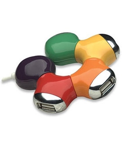 USB-HUB 4-Port Manhattan USB 2.0 Flex Hub bunt