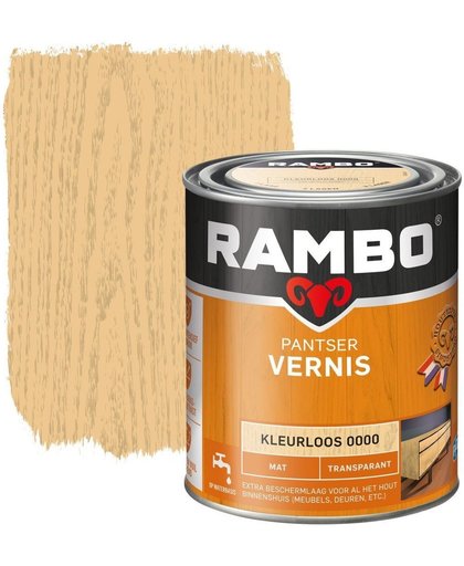 Rambo Pantser Vernis Transparant Mat Kleurloos 0000-0,75 Ltr