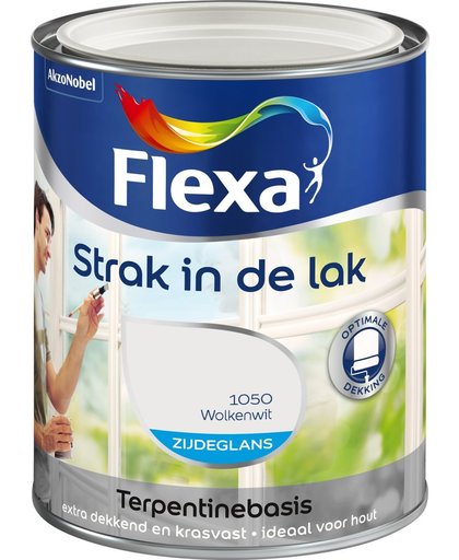 Flexa Strak In De Lak Zijdeglans - Wolkenwit - 0,75 liter