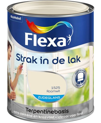 Flexa Strak In De Lak Zijdeglans - Roomwit - 0,75 liter