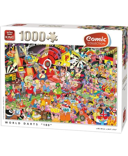 Comic Puzzel King - World Darts "180" - 1000 Stukjes - Legpuzzel