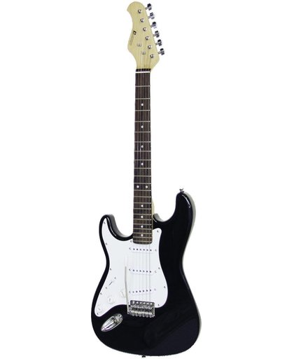 DIMAVERY ST-203 elektrische gitaar - ST Stijl - linkshandige gitaar - Zwart