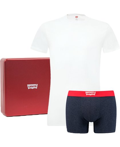 Levi Giftbox TShirt Box  Sportonderbroek - Maat S  - Mannen - grijs/rood/wit