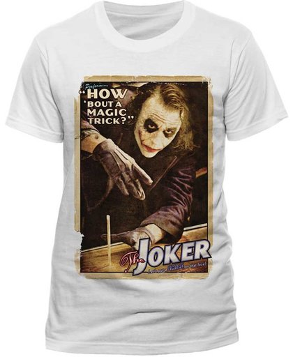 Batman - Joker Poster heren unisex T-shirt wit - S - Superhelden comics merchandise