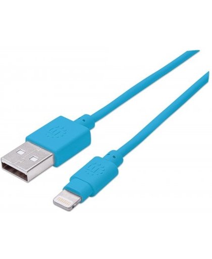 Manhattan 1m, USB 2.0-A/Lightning 1m USB A Lightning Blauw mobiele telefoonkabel