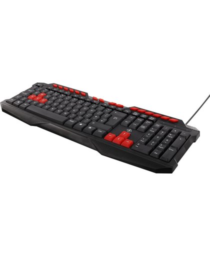 Deltaco GAM-024UK Basic Gaming keyboard Anti Ghosting membraan USB Toetsenbord rood zwart