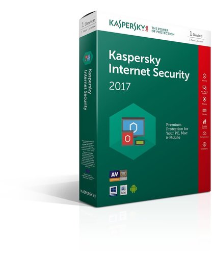 Kaspersky Internet Security 2017 - Multi Device - 1 Apparaat - Nederlands / Frans - Windows / Mac / Android / iOS
