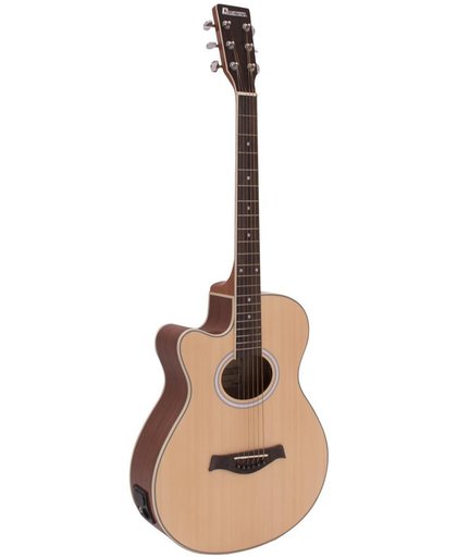DIMAVERY AW-400 western gitaar - steelstringgitaar linkshandige gitaar, natuurlijk