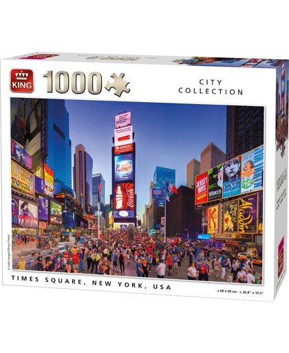 King Puzzel 1000 Stukjes (68 x 49 cm) - Times Square New York - Legpuzzel Steden