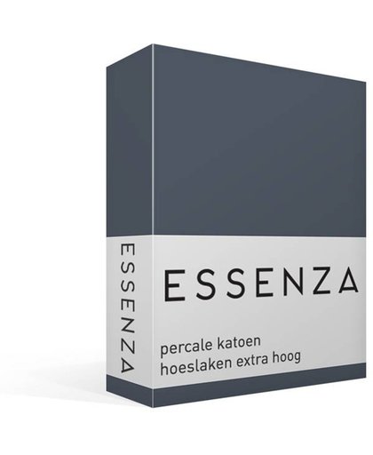 Essenza Premium - Percale Katoen - Hoeslaken - Extra Hoog - Eenpersoons - 90x220 cm - Stone blue