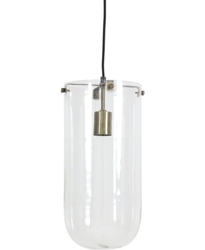 Hanglamp Ø21x41 cm MABLE glas helder-antiek brons