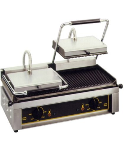 Roller Grill dubbel contactgrill (gegroefd/gegroefd)