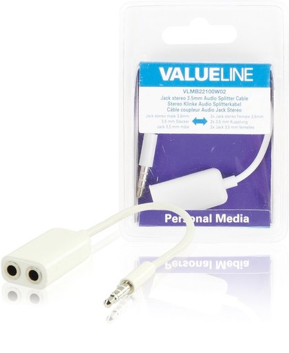 Valueline VLMB22100W02 3.5mm 2 x 3.5mm Wit kabeladapter/verloopstukje