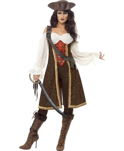 Piratenkostuum | Piraat verkleedkleding dames maat L (44-46)
