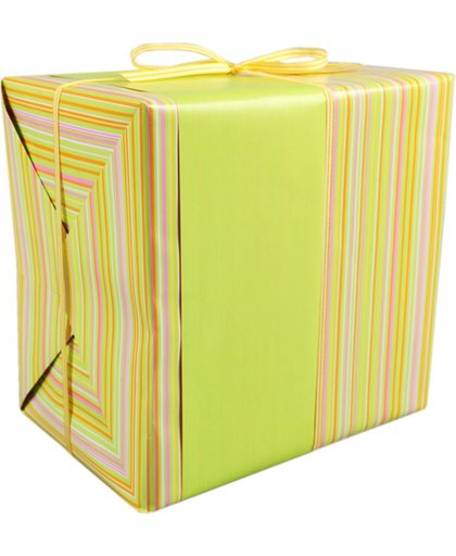 LOVLY® Cadeaupapier, 50cm, 200m, 80gr/m², Stripes, geel