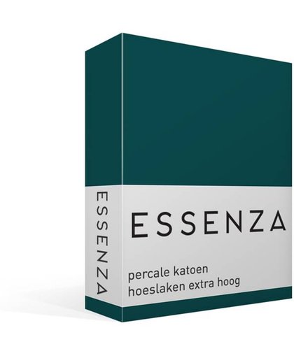 Essenza Premium - Percale Katoen - Hoeslaken - Extra Hoog - Eenpersoons - 90x210 cm - Petrol