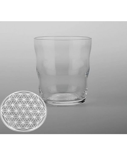 Nature's Design Drinkglas Jasmina met Bloem des Levens wit (300 ml)