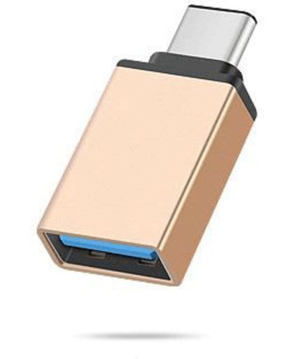 USB-C 3.1 naar USB 3.0 A Female Adapter met OTG functie voor onder andere Macbook en Chromebook. | Goudkleurig | REBL