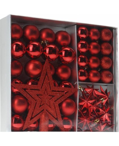 Home & Styling Kerstballen Set Rood 45-dlgHome & Styling