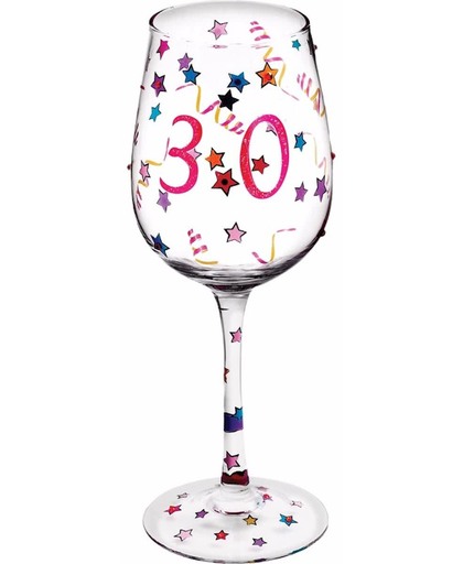 Leeftijd wijnglas 30 jaar 22 cm - verjaardag