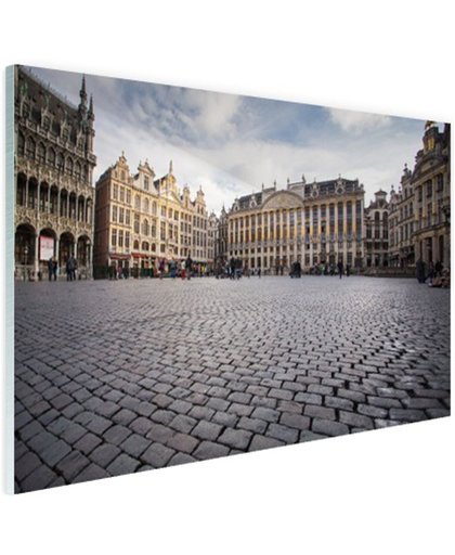 FotoCadeau.nl - Grote Markt Brussel Glas 120x80 cm - Foto print op Glas (Plexiglas wanddecoratie)