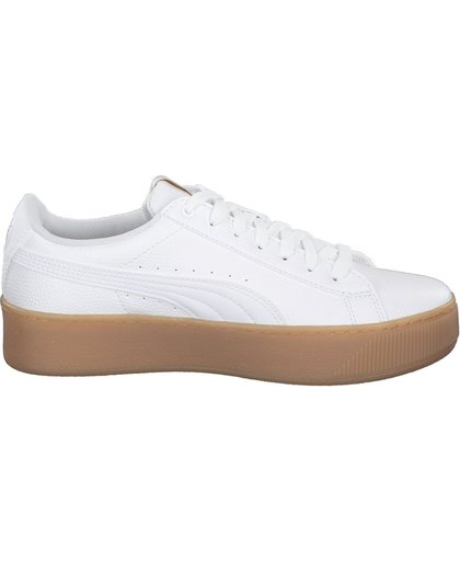 Puma Vikky Platform  Sneakers - Maat 37.5 - Vrouwen - wit/bruin