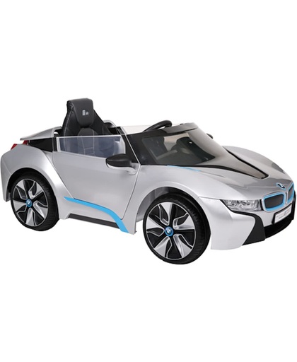 BMW i8 Zilver Met Afstandsbediening Elektrische Kinder Accu Auto
