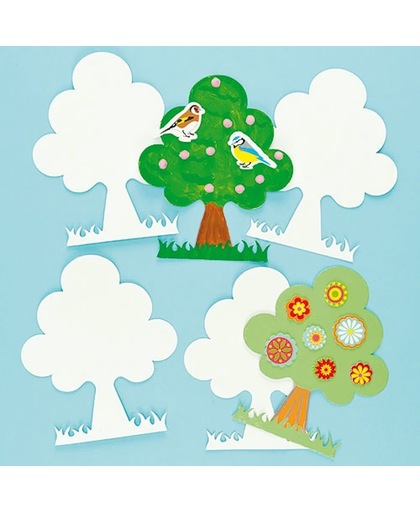 Blanco kaarten boom - maak je eigen huisdecoratie - creatieve knutselpakket voor kinderen en volwassenen (10 stuks)