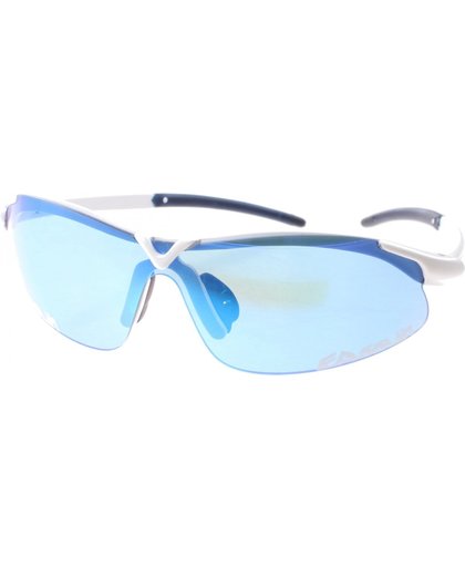 Eassun fietsbril X-Light montuur wit spiegelend blauw glas