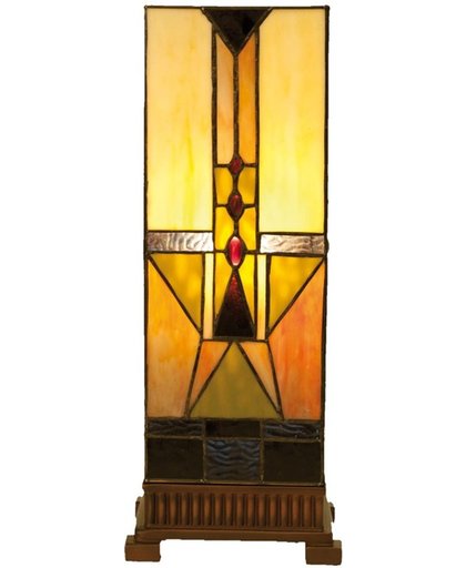 Clayre & Eef Tafellamp windlicht tiffany compleet 18x45 cm 1x E27 max 60w