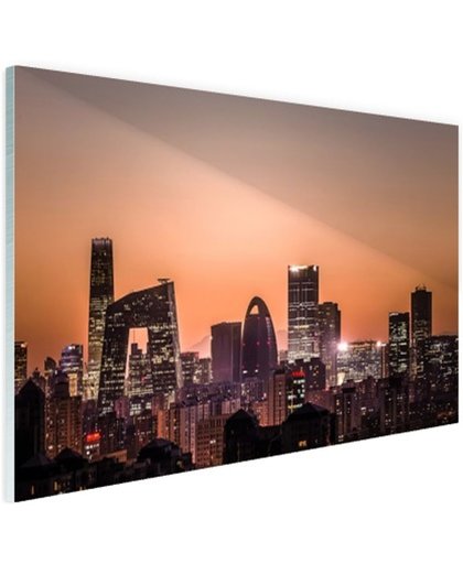FotoCadeau.nl - Beijing skyline foto afdruk Glas 120x80 cm - Foto print op Glas (Plexiglas wanddecoratie)